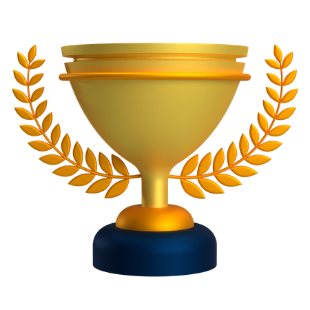 Goldtrophäe mit Reis  3D Icon