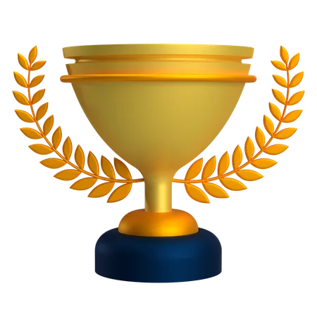 Goldtrophäe mit Reis  3D Icon