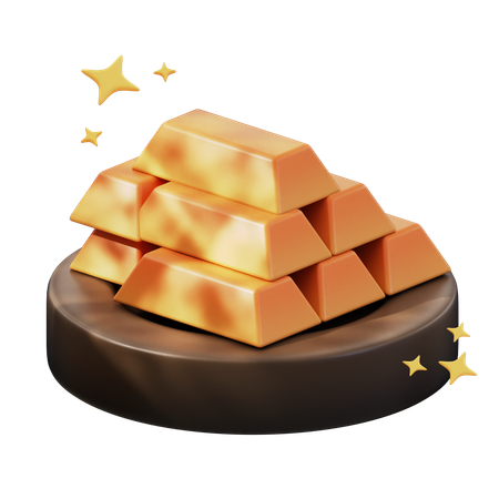 Goldene Ziegel  3D Icon