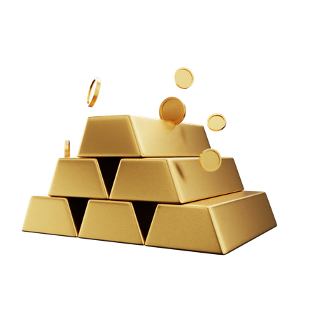 Goldene Ziegel  3D Illustration