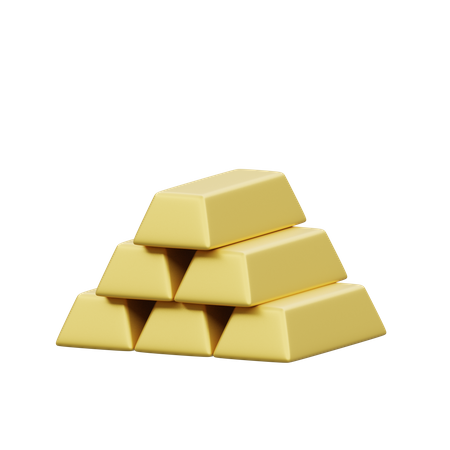 Goldene Ziegel  3D Illustration