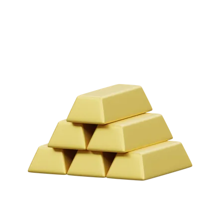 Goldene Ziegel  3D Illustration