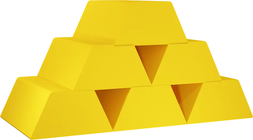 Goldene Ziegel  3D Illustration