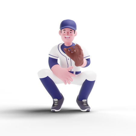 Goleiro de beisebol  3D Illustration