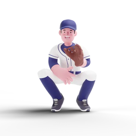 Goleiro de beisebol  3D Illustration