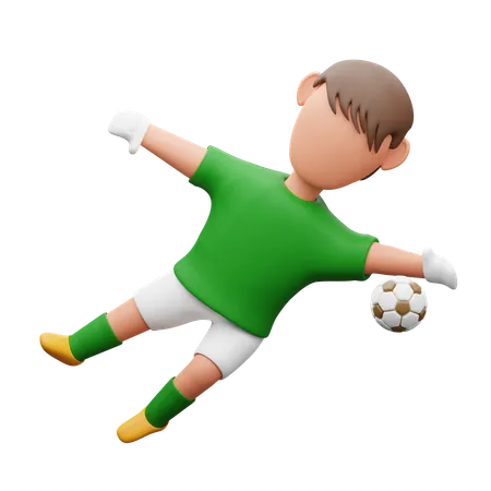 Goleiro defende a bola  3D Icon