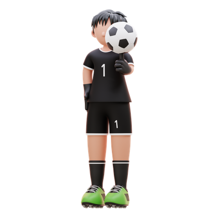 Goleiro joga com bola  3D Icon