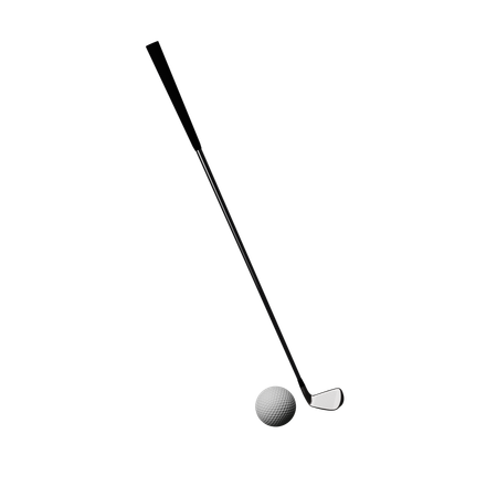 Golf Ball and Stick  3D Icon