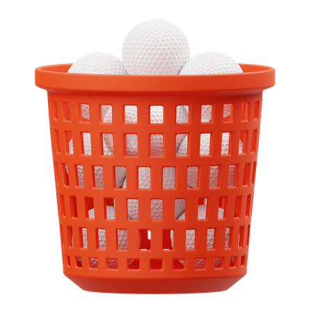 Golf Ball Basket  3D Illustration