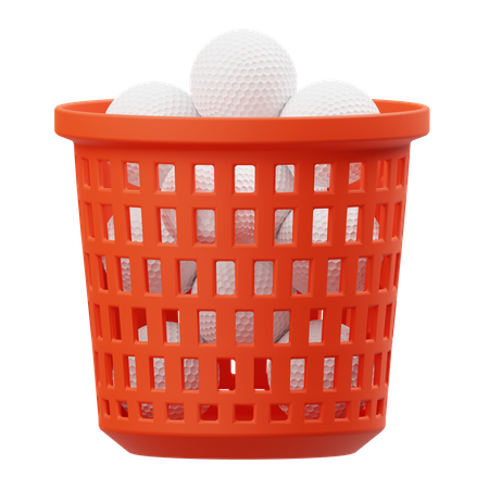 Golf Ball Basket  3D Illustration