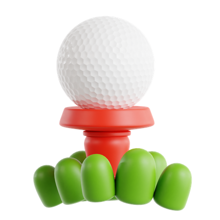 Golf Ball In Grass  3D Icon