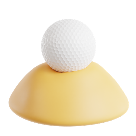 Golf Ball In Sand  3D Icon