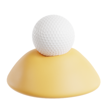 Golf Ball In Sand  3D Icon