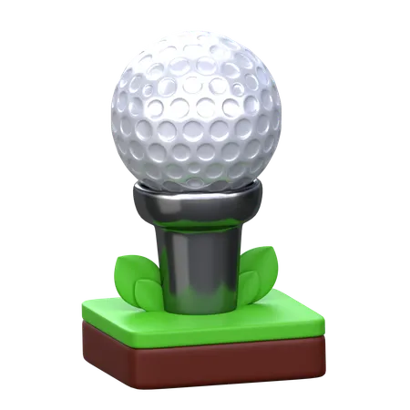 Golf Ball On Stand 3 D Golf Icon 3D Icon