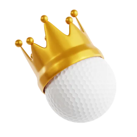 Golf Ball With Crown  3D Icon