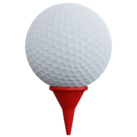 3 D Rendering Golf Ball With Red Pin Isolated 3D Icon