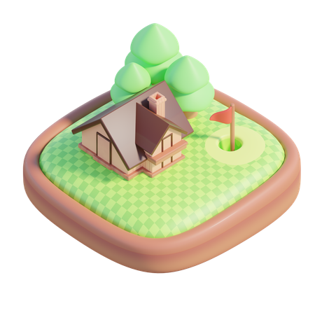 Golf Clubhouse  3D Icon