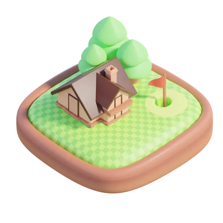 Golf Clubhouse  3D Icon