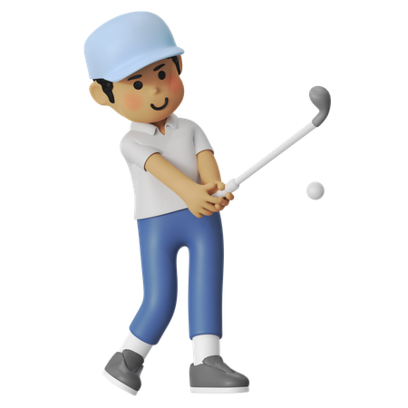 Golf Fairway Shot Boy  3D Icon