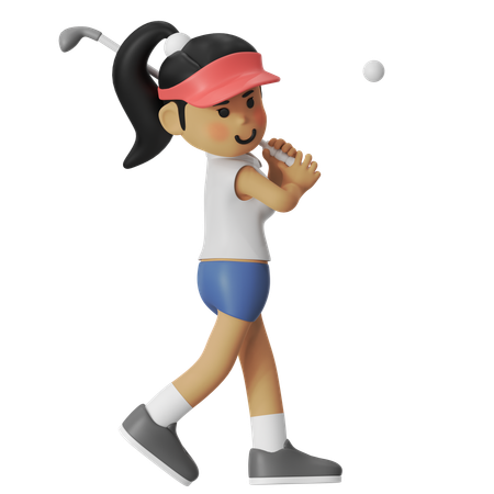 Golf Fairway Shot Girl  3D Icon