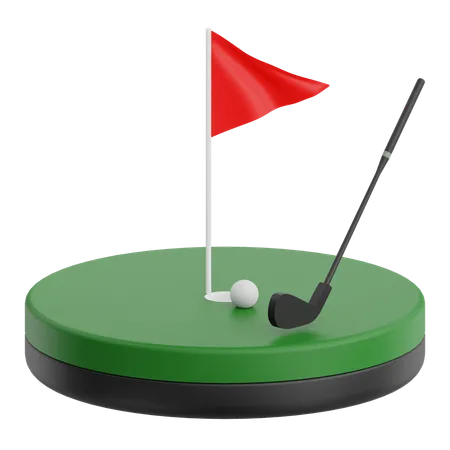 3 D Render Golf Field Icon Illustration Isolated On Transparent Background 3D Icon