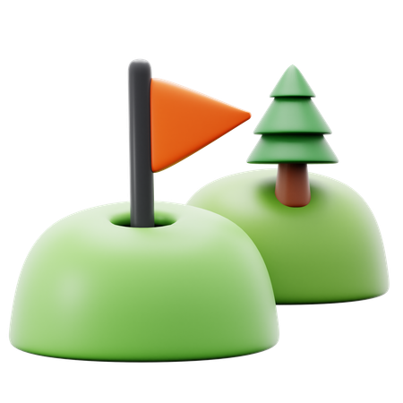 Golf Field  3D Icon