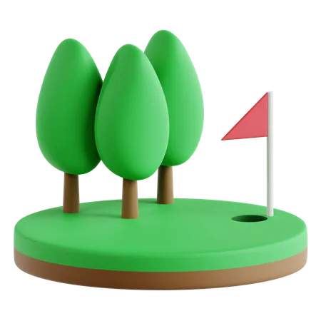 Golf Field  3D Icon