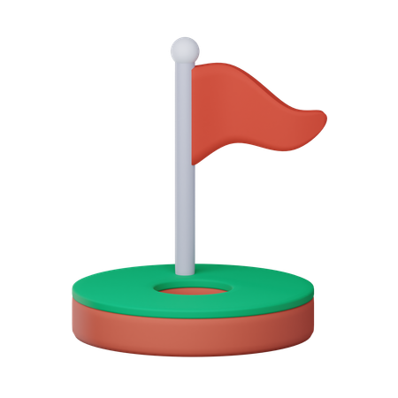 Golf Flag  3D Icon