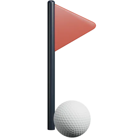 Golfflaggenloch + Ball  3D Icon