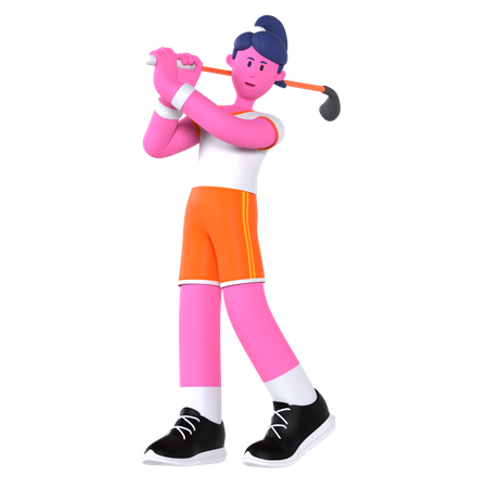 Golf Player  3D Illustration