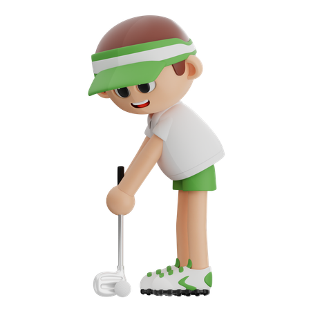 Golf Player Amit Golf Target  3D Illustration