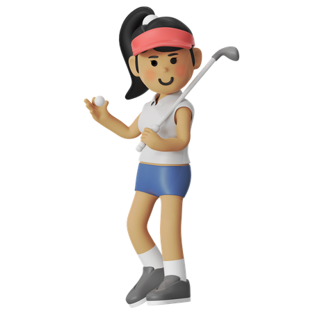 Golf Player Girl  3D Icon