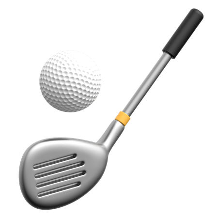Golf Stick And Ball  3D Icon