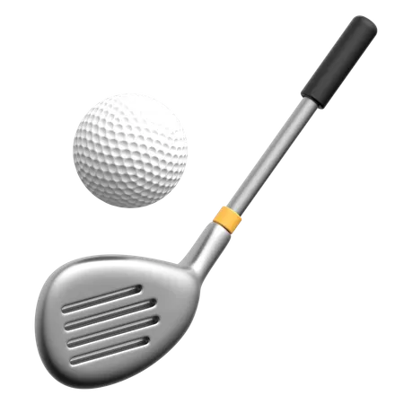 Golf Stick And Ball  3D Icon