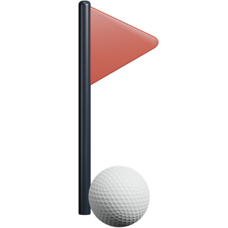 Bandeira de golfe Buraco + Bola  3D Icon