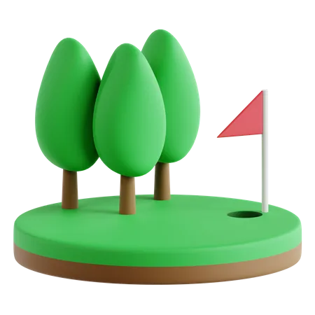 Golfplatz  3D Icon