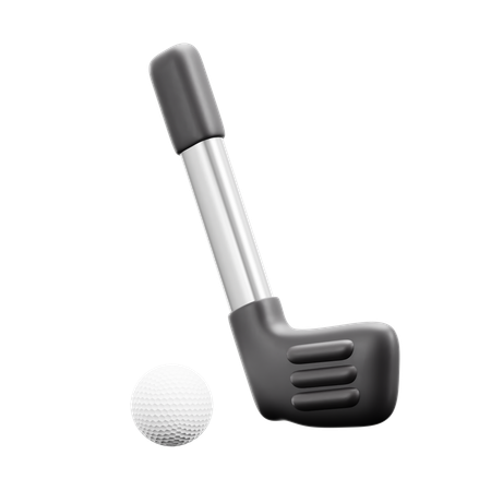 Golfschläger und Ball  3D Icon