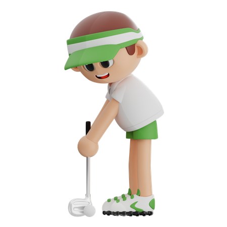 Golfspieler Amit Golf Target  3D Illustration