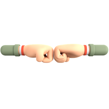 Golpe de puño con pulsera roja y blanca  3D Illustration