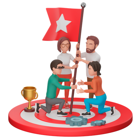 Gols da equipe  3D Illustration