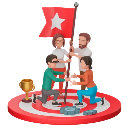 Gols da equipe  3D Illustration