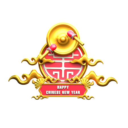 Gong chino  3D Icon