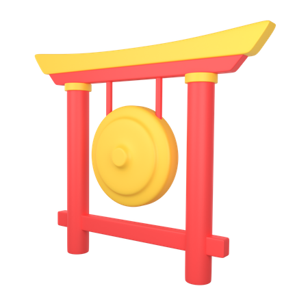 Gong chino  3D Illustration