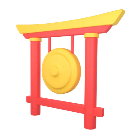 Gong chino  3D Illustration