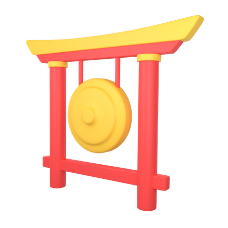 Gong chinois  3D Illustration