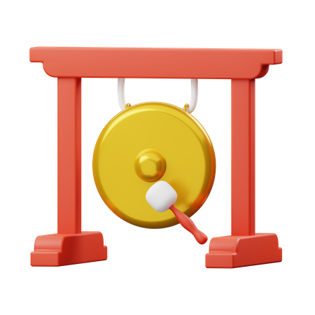 Gong chinois  3D Illustration