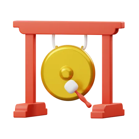 Gong chinois  3D Illustration