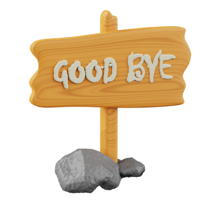 Good Bye Wood Sign  3D Icon