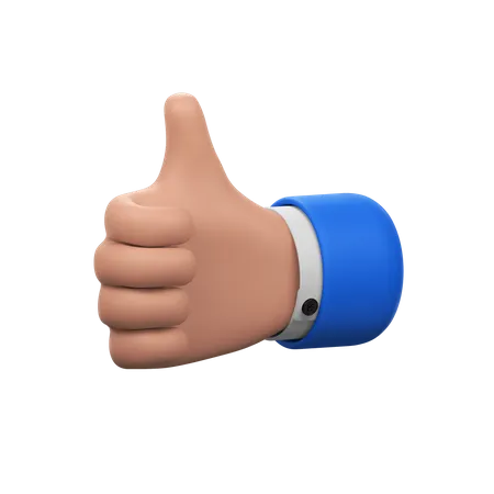 A Thumbs Up Sign From A Unique Perspective Indicating Approval Or Agreement 3D Icon
