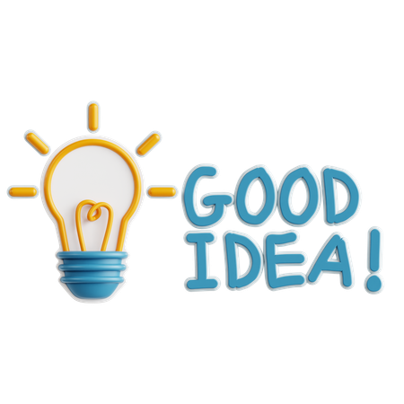 Good Idea Sticker  3D Icon